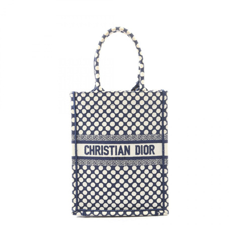 Christian Dior 帆布手提包，海軍藍/米色，二手女款