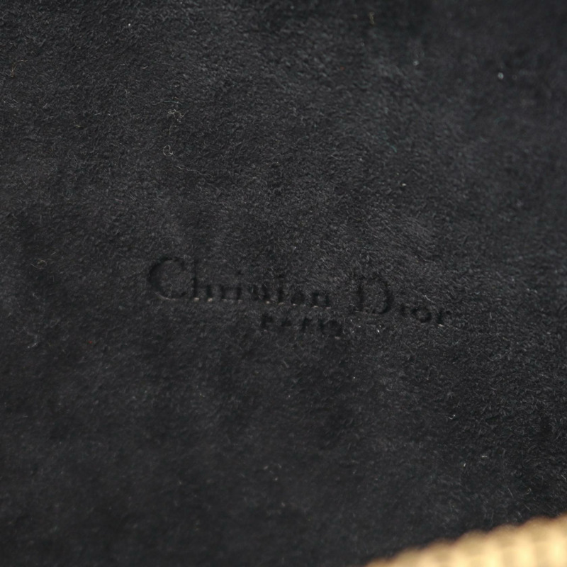 Christian Dior Caro 雙口袋肩背斜背包 S7431UBAE 黑色皮革-3