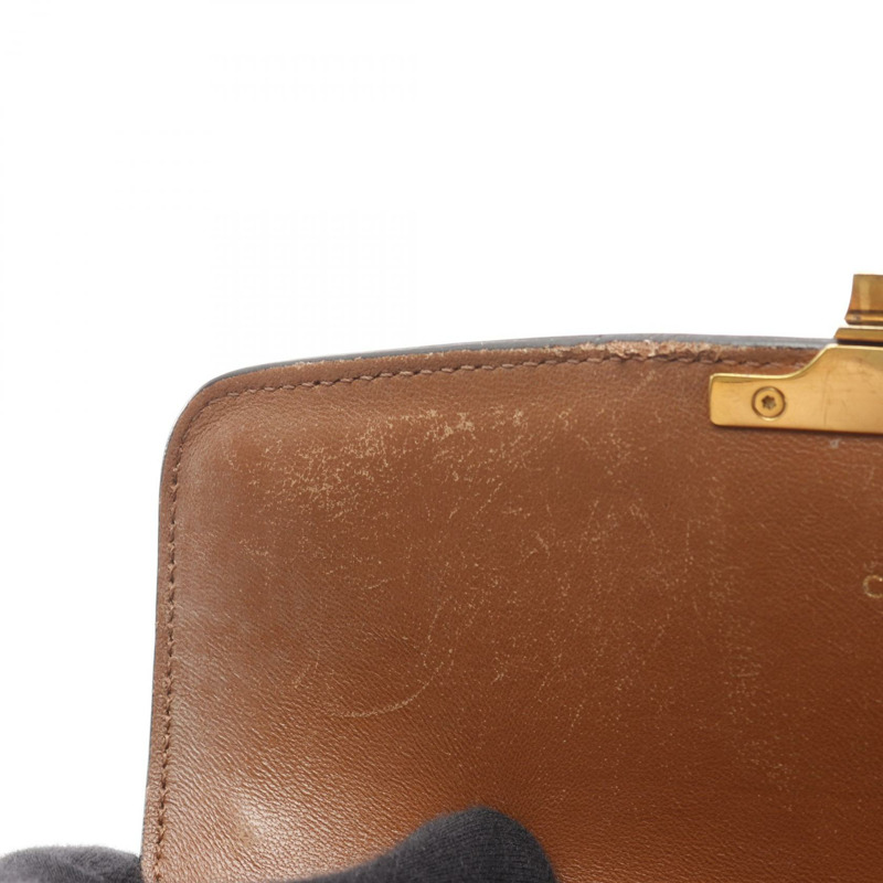 CELINE 經典 Triomphe 肩挎包 191242 帆布皮革棕色 二手-4
