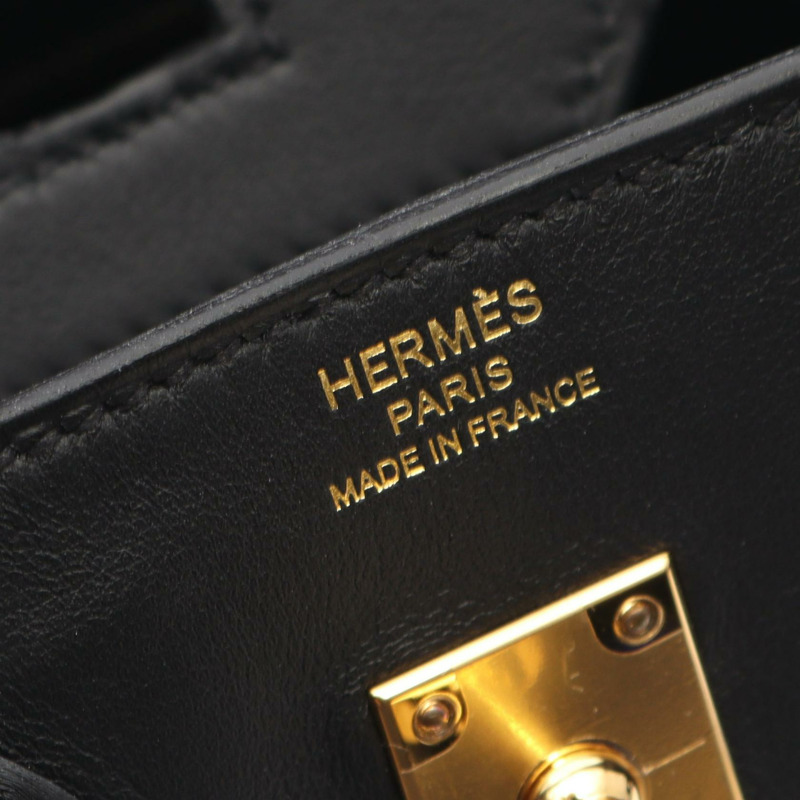 愛馬仕 Birkin 25 手提包,Swift 皮革,Toile Quadrille 印花,黑色/藍色,二手,金色五金-3