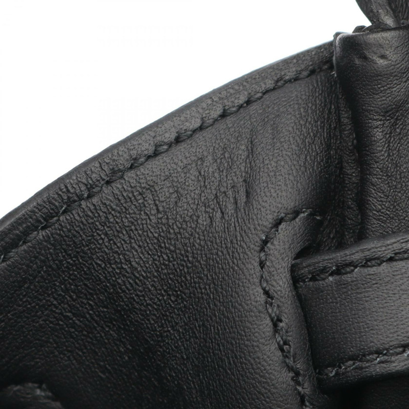 愛馬仕 Birkin 25 手提包,Swift 皮革,Toile Quadrille 印花,黑色/藍色,二手,金色五金-4