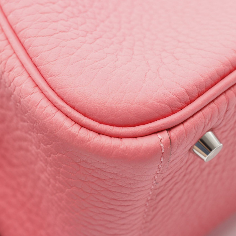 愛馬仕 Lindy 迷你肩斜背包，搭配 Taurillon Clemence Rose Azalee 銀色五金配件-6