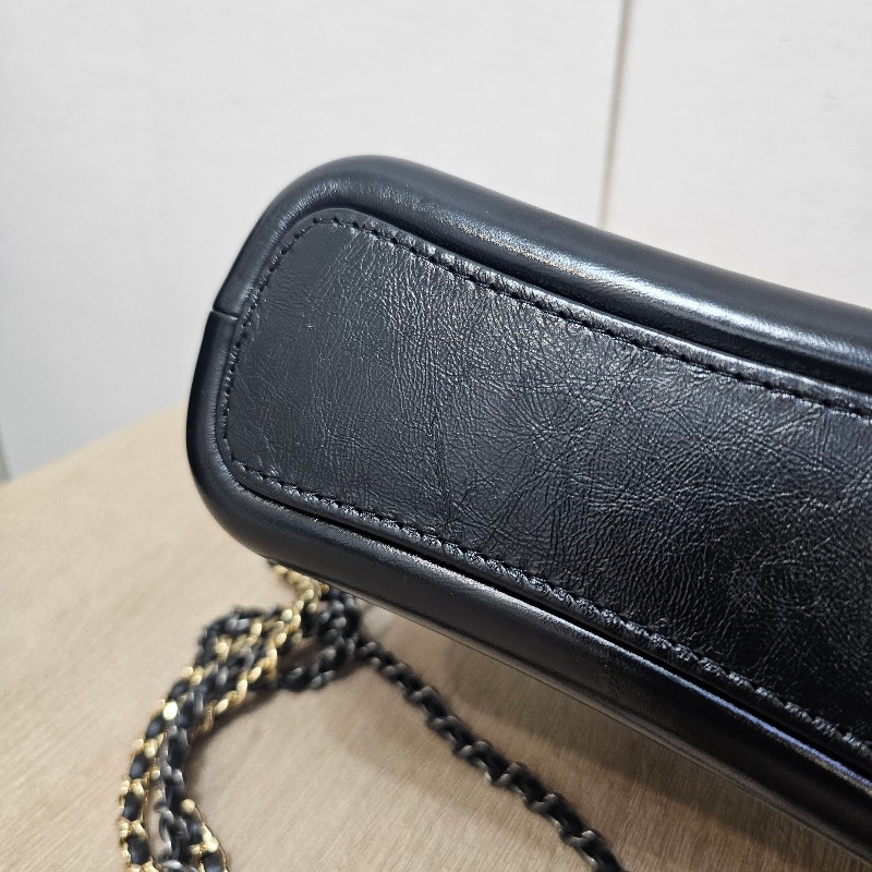 [圓夢甜價出❣️] Chanel黑牛皮菱格肩斜背流浪包-12