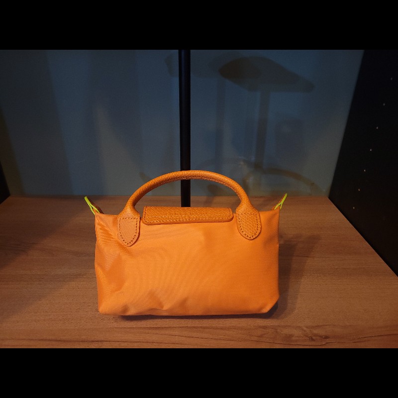 Longchamp 橘 迷你尼龍包 手提包 化妝包-1