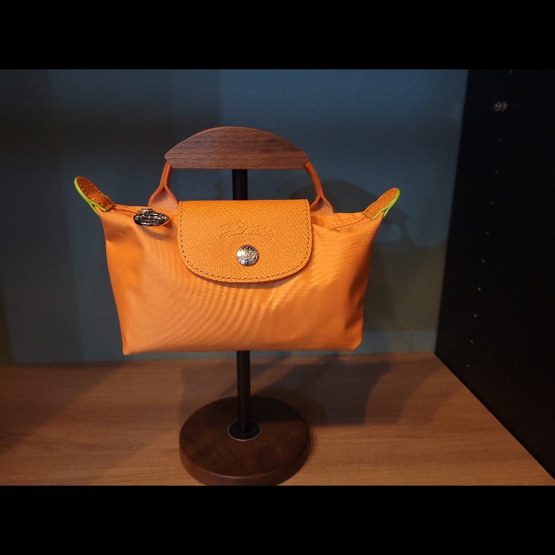 Longchamp 橘 迷你尼龍包 手提包 化妝包-2