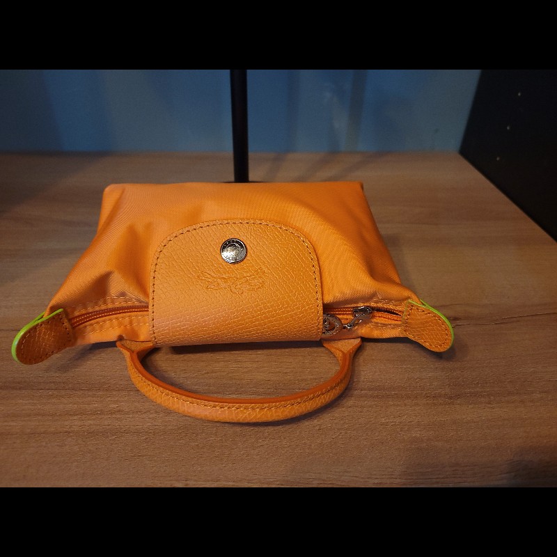 Longchamp 橘 迷你尼龍包 手提包 化妝包-3