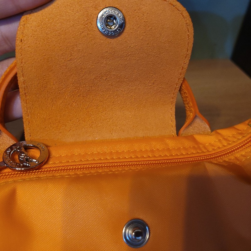 Longchamp 橘 迷你尼龍包 手提包 化妝包-4