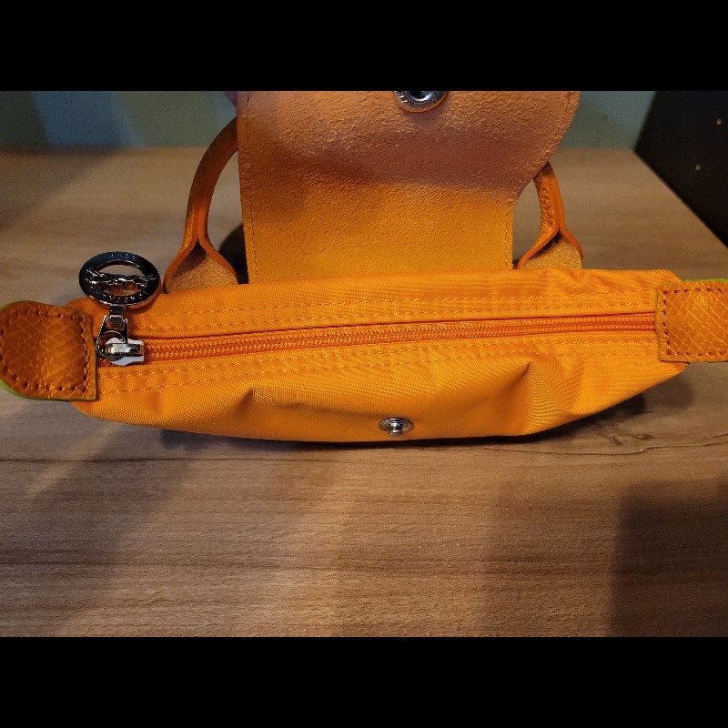 Longchamp 橘 迷你尼龍包 手提包 化妝包-10