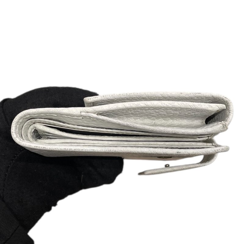 GUCCI 古馳 131020 雙折中夾 皮革 白色 銀釦-3