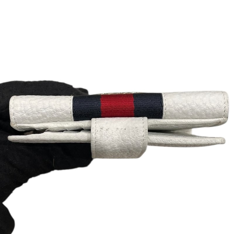 GUCCI 古馳 131020 雙折中夾 皮革 白色 銀釦-5