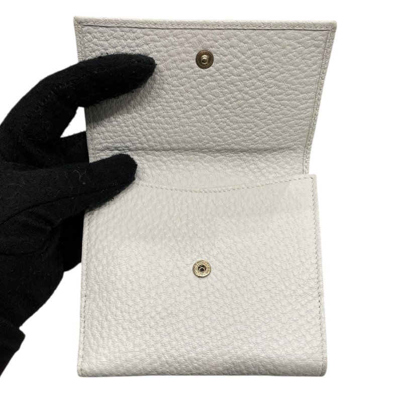 GUCCI 古馳 131020 雙折中夾 皮革 白色 銀釦-10