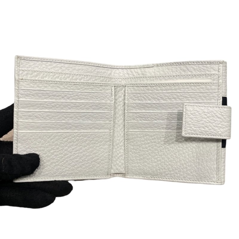 GUCCI 古馳 131020 雙折中夾 皮革 白色 銀釦-12