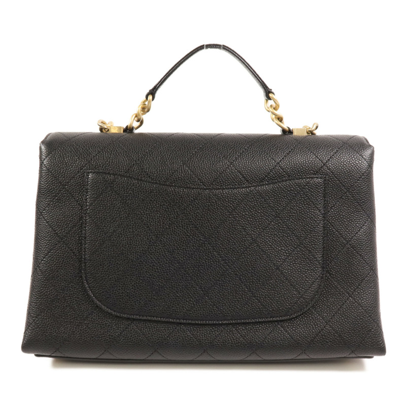 CHANEL 牛皮皮革2 Way Shoulder Bag金扣手挽肩背兩用袋-1