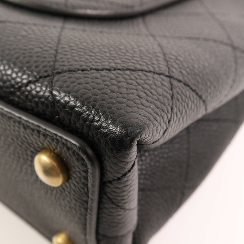 CHANEL 牛皮皮革2 Way Shoulder Bag金扣手挽肩背兩用袋-10