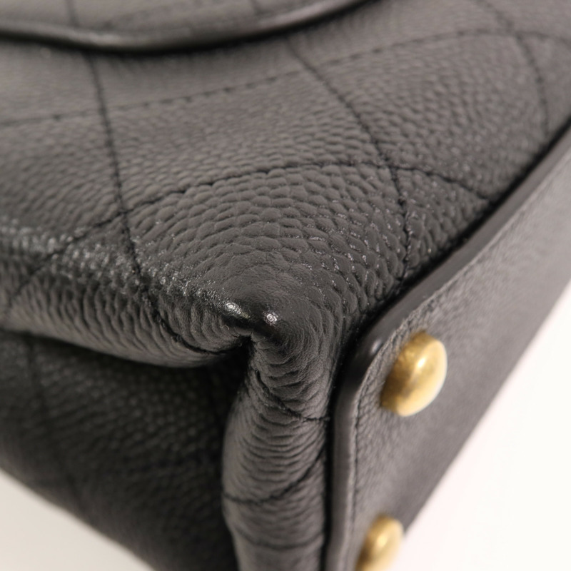 CHANEL 牛皮皮革2 Way Shoulder Bag金扣手挽肩背兩用袋-11