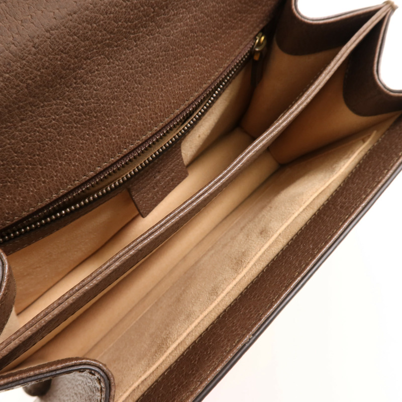 GUCCI 塗層帆布Top Handle金扣手挽肩背兩用袋-4