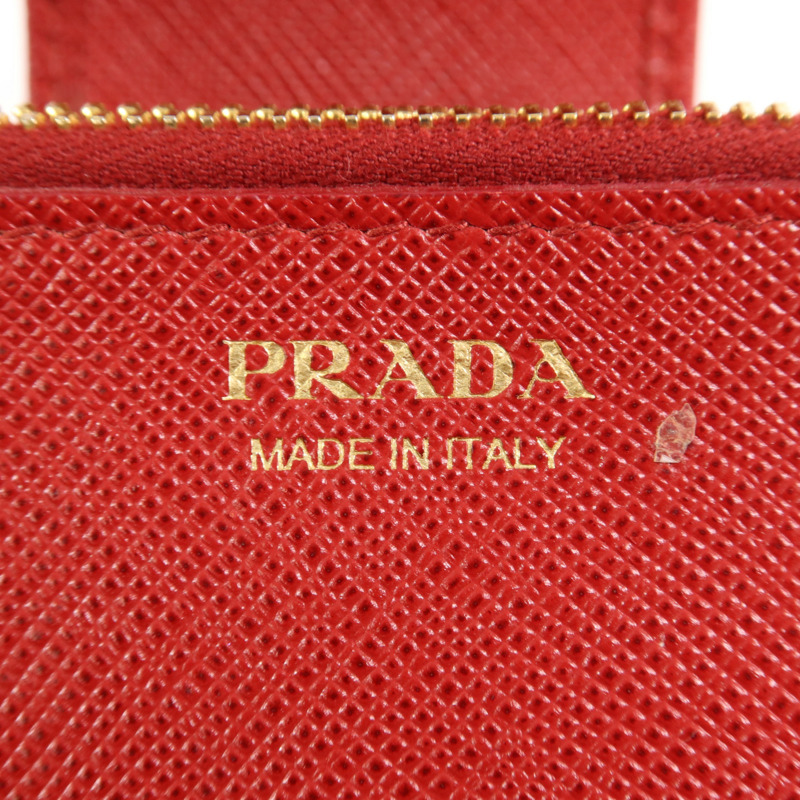 PRADA Saffiano皮革Wallet金扣錢包-5