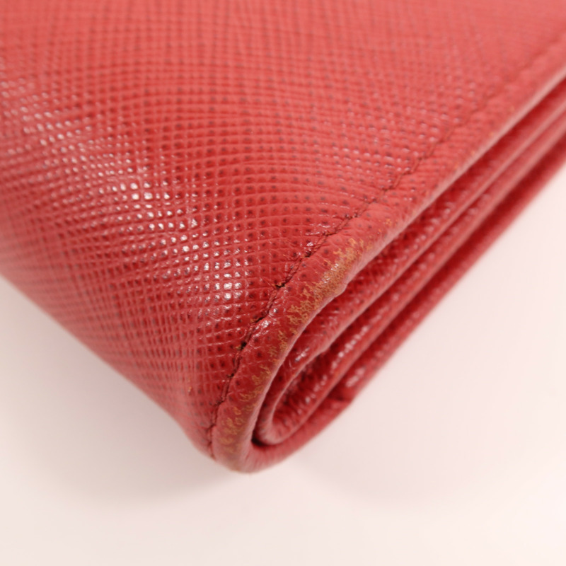 PRADA Saffiano皮革Wallet金扣錢包-7