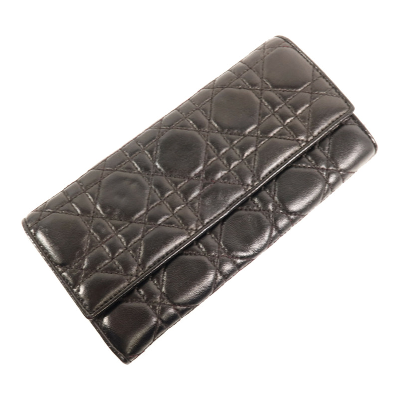 Dior 羊皮皮革Long Wallet銀扣長錢包-2