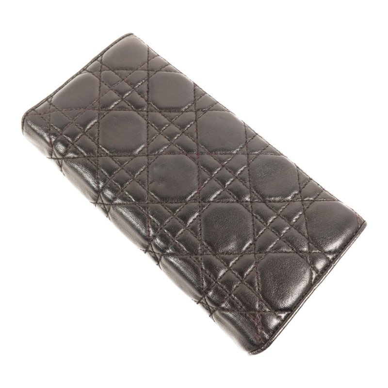 Dior 羊皮皮革Long Wallet銀扣長錢包-3