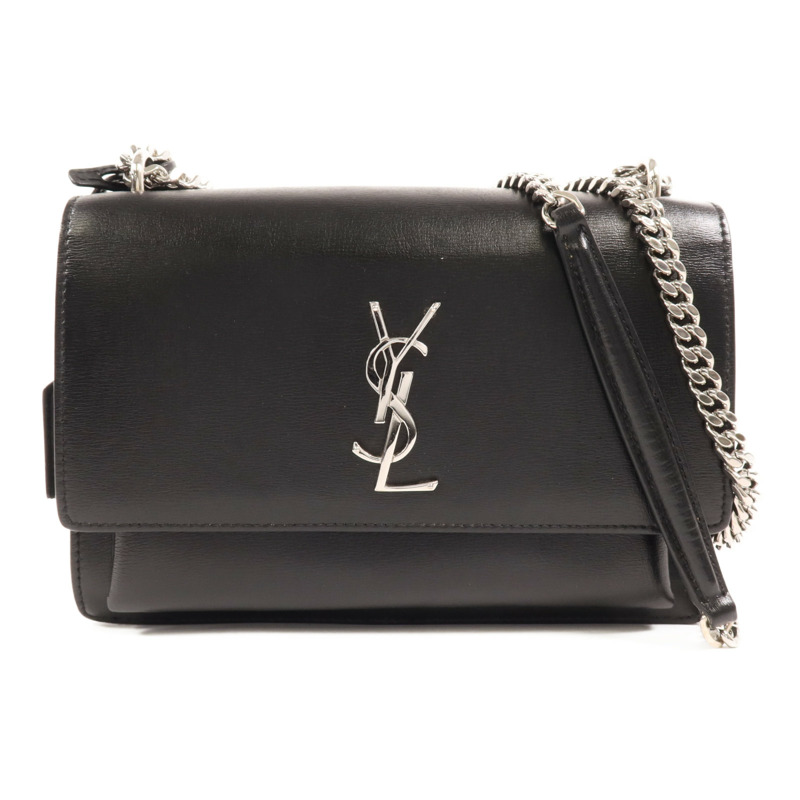 YVES SAINT LAURENT 牛皮皮革Sunset Medium銀扣肩背袋-0