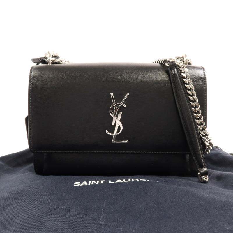 YVES SAINT LAURENT 牛皮皮革Sunset Medium銀扣肩背袋-15