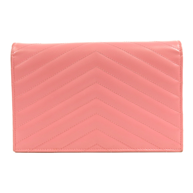 YVES SAINT LAURENT 牛皮皮革WOC金扣肩背袋-1