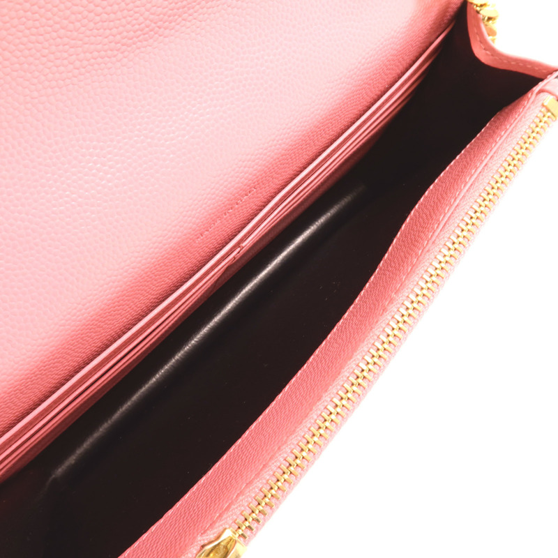 YVES SAINT LAURENT 牛皮皮革WOC金扣肩背袋-4