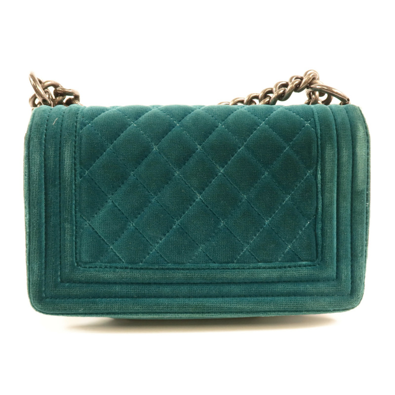 CHANEL Velvet Boy 20銀扣肩背袋-1