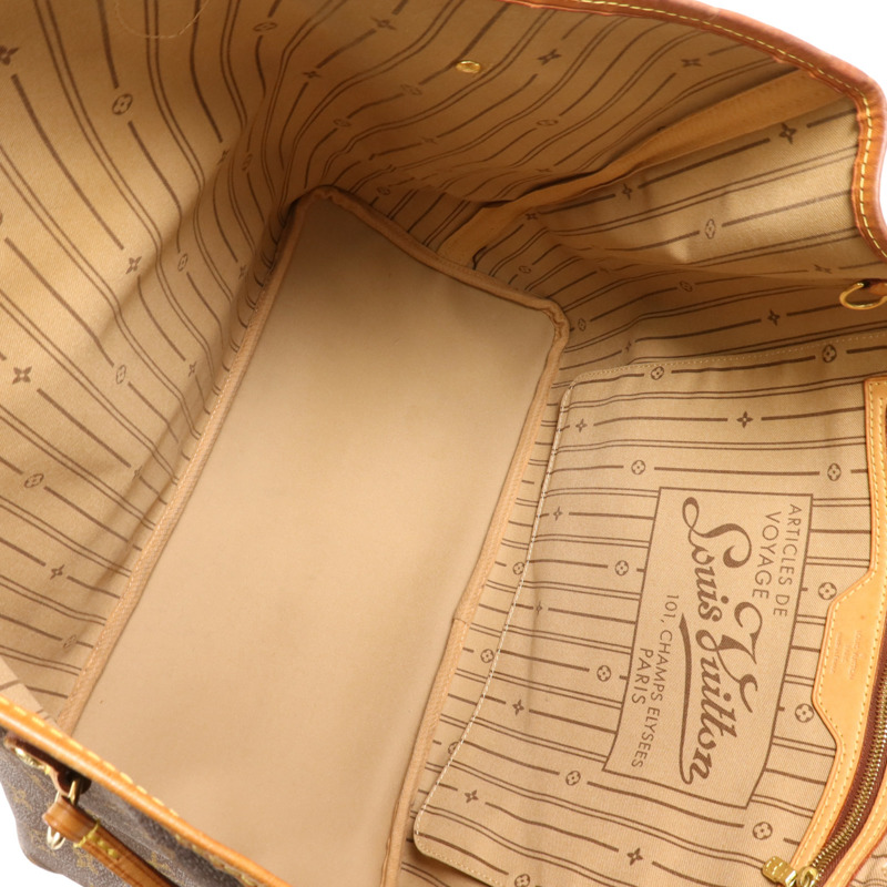 LOUIS VUITTON Monogram Neverfull GM金扣手挽袋-9