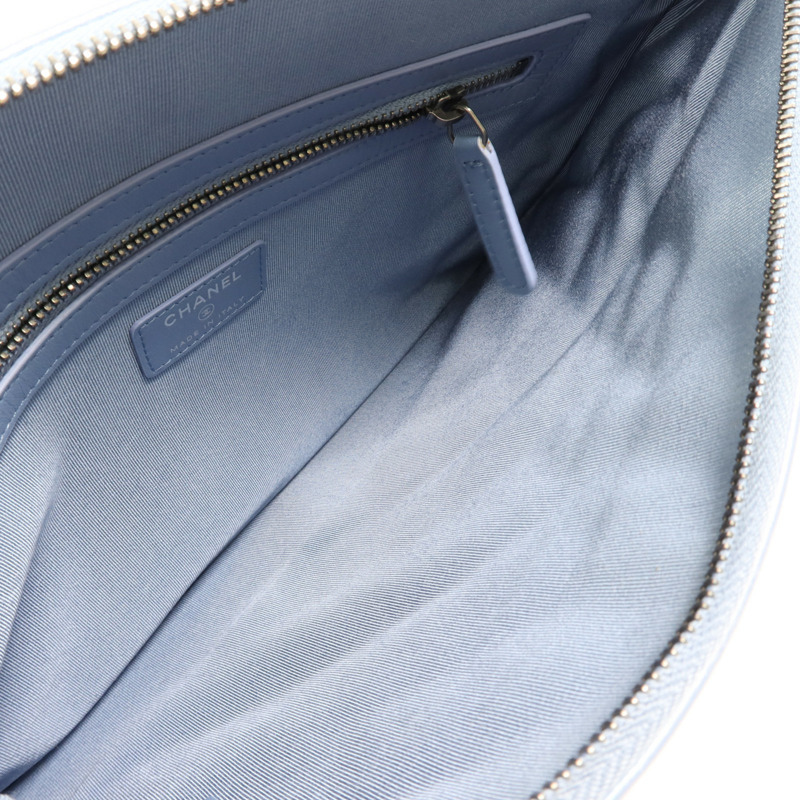 CHANEL 牛皮皮革Clutch金扣手拿包-4