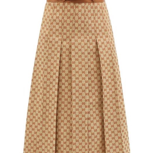 Gucci經典到不能再經典的老花logo A字裙-0