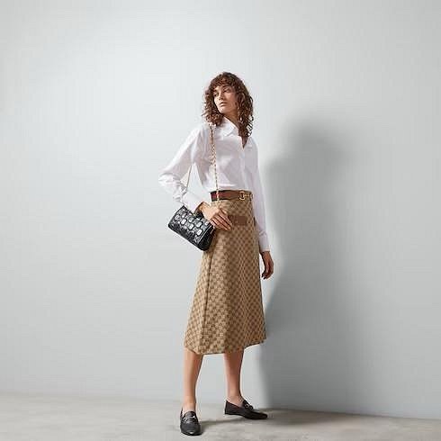 Gucci經典到不能再經典的老花logo A字裙-12