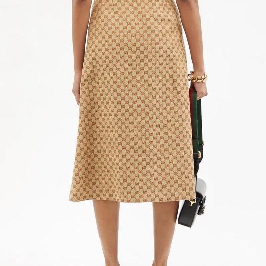 Gucci經典到不能再經典的老花logo A字裙-13