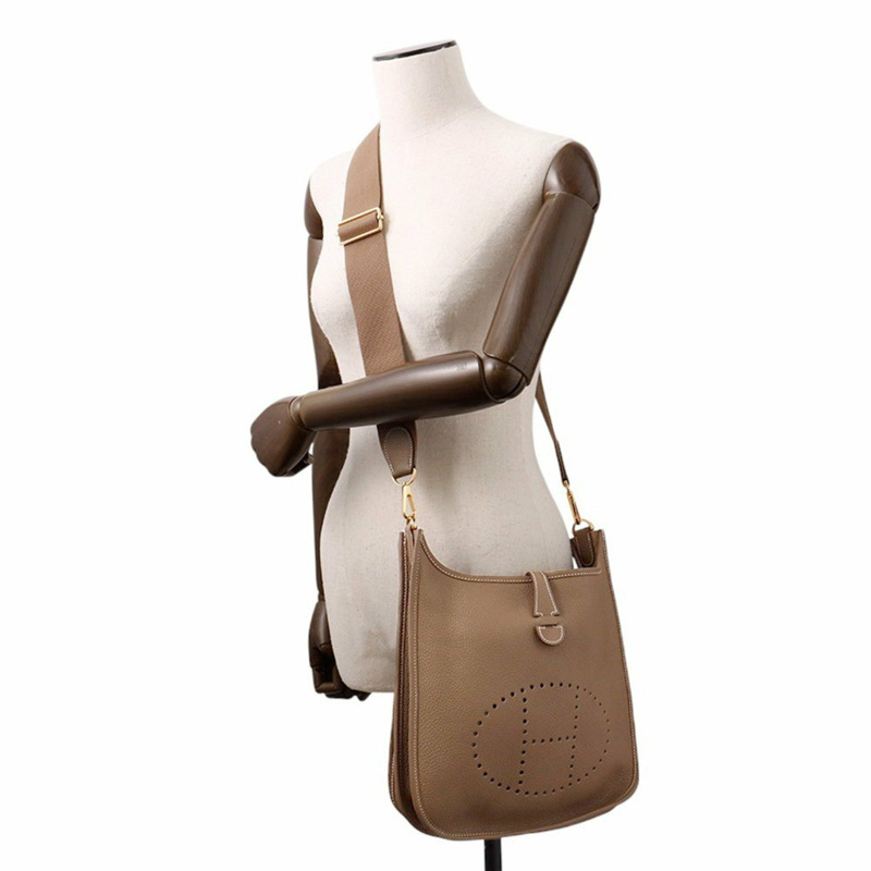Hermes Hermès Evelyne 3 PM 單肩包,Etoupe,Taurillon Clemence,U Stamp-3
