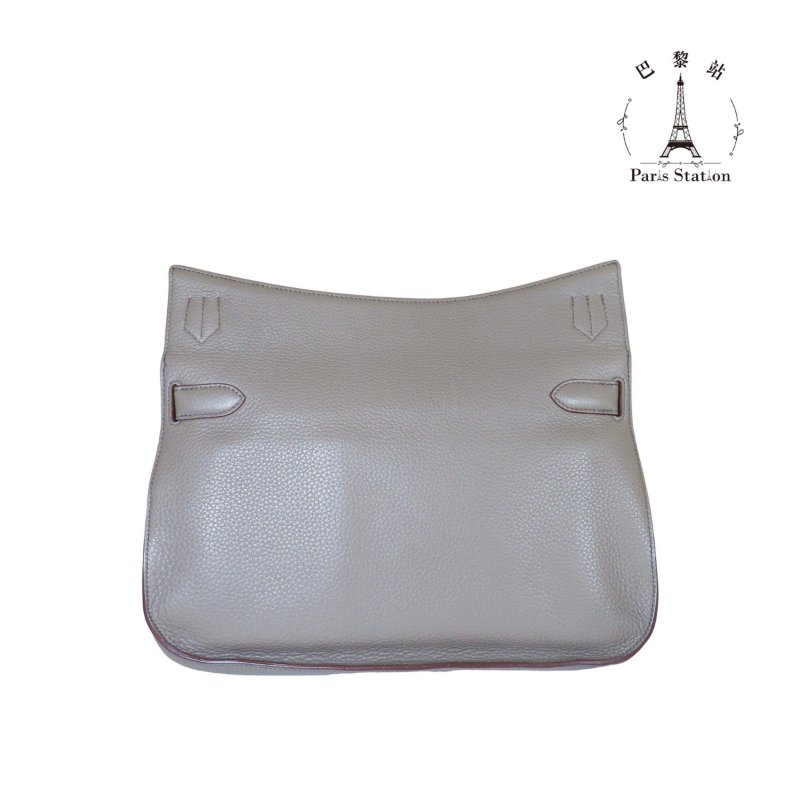 【巴黎站二手名牌專賣店】*現貨*HERMES 愛馬仕 真品*🄿刻Jypsiere 34錫器灰內拼藍吉普賽34 肩背包 斜背包-1