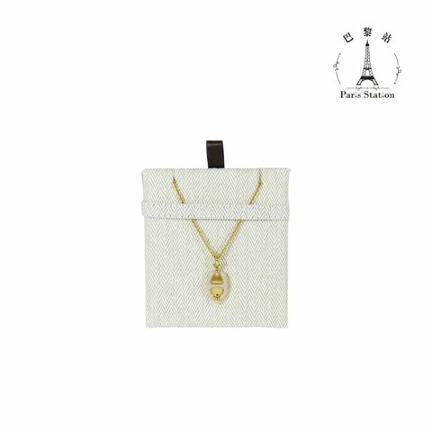 【巴黎站二手名牌專賣店】＊現貨＊HERMES 愛馬仕 真品＊奶油白經典豬鼻子金項鍊