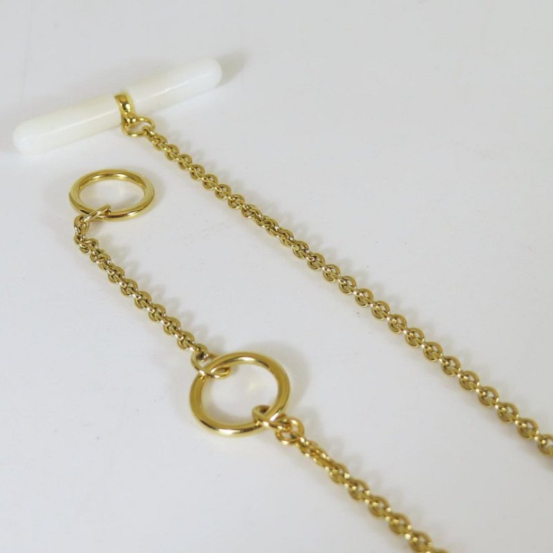 【巴黎站二手名牌專賣店】*現貨*HERMES 愛馬仕 真品*奶油白經典豬鼻子金項鍊-2