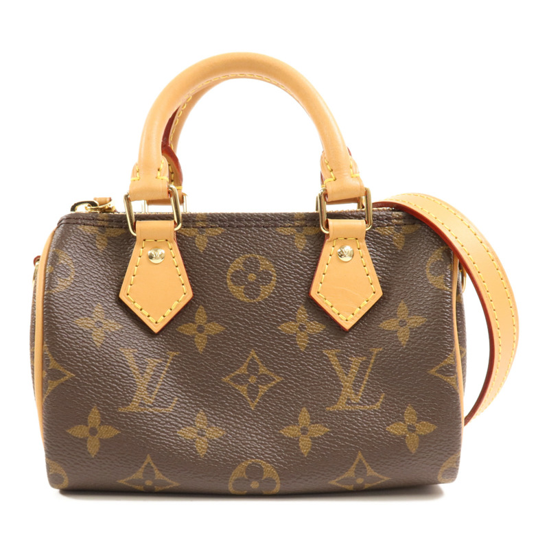 LOUIS VUITTON Monogram Nano Speedy金扣手挽肩背兩用袋-0
