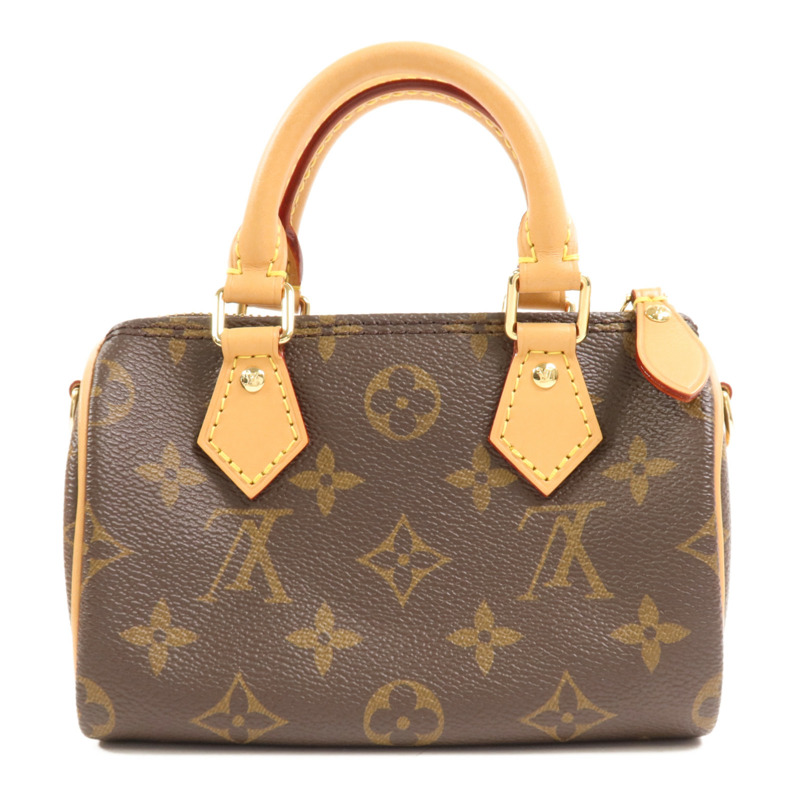 LOUIS VUITTON Monogram Nano Speedy金扣手挽肩背兩用袋-1