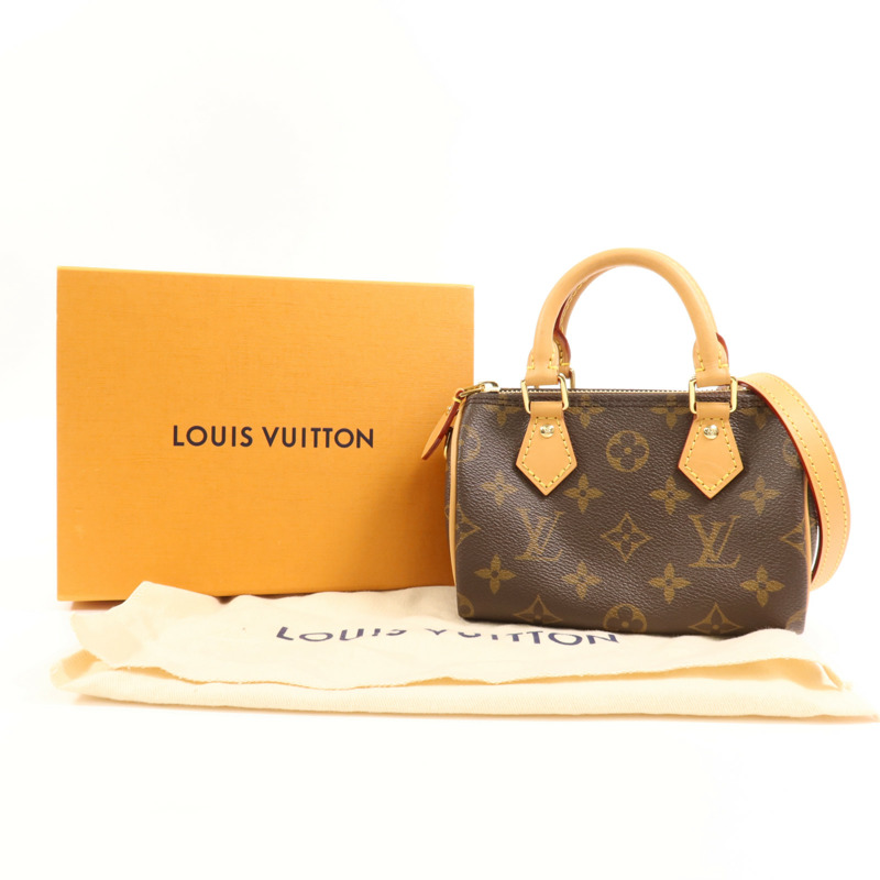 LOUIS VUITTON Monogram Nano Speedy金扣手挽肩背兩用袋-12
