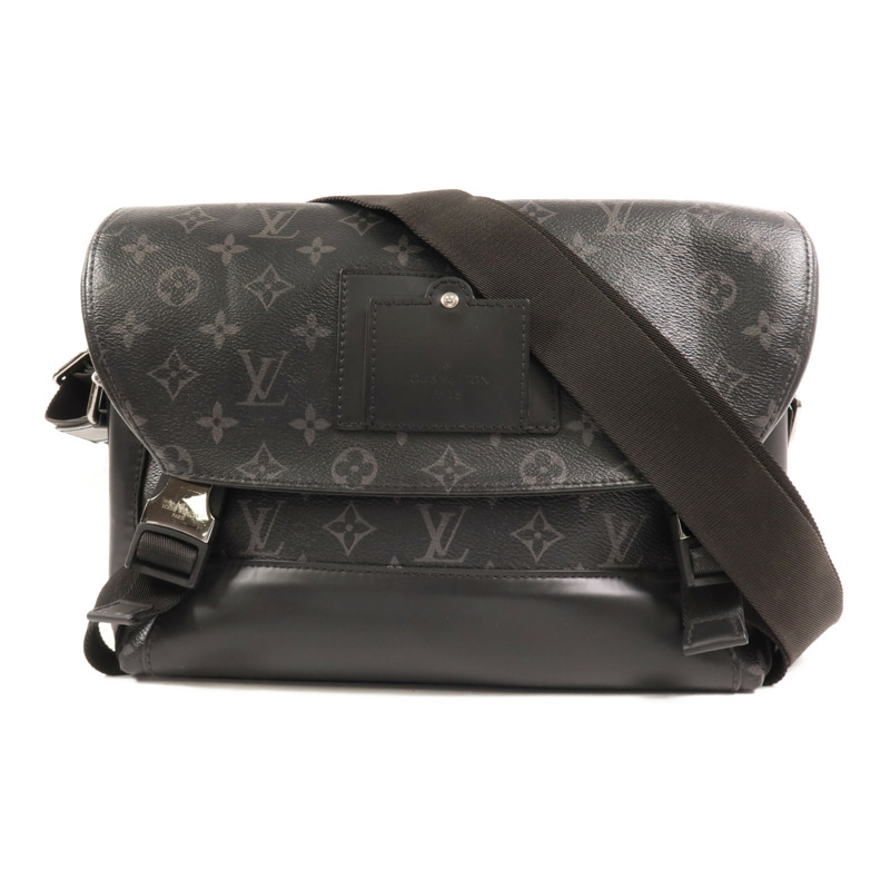 LOUIS VUITTON Monogram Eclipse Messenger PM Voyager銀扣肩背袋-0