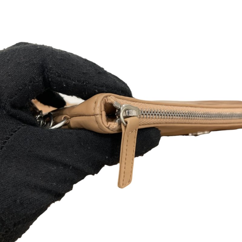 CHANEL 香奈兒 22托特包 小號 垃圾袋 油蠟皮 奶茶色 銀釦-17