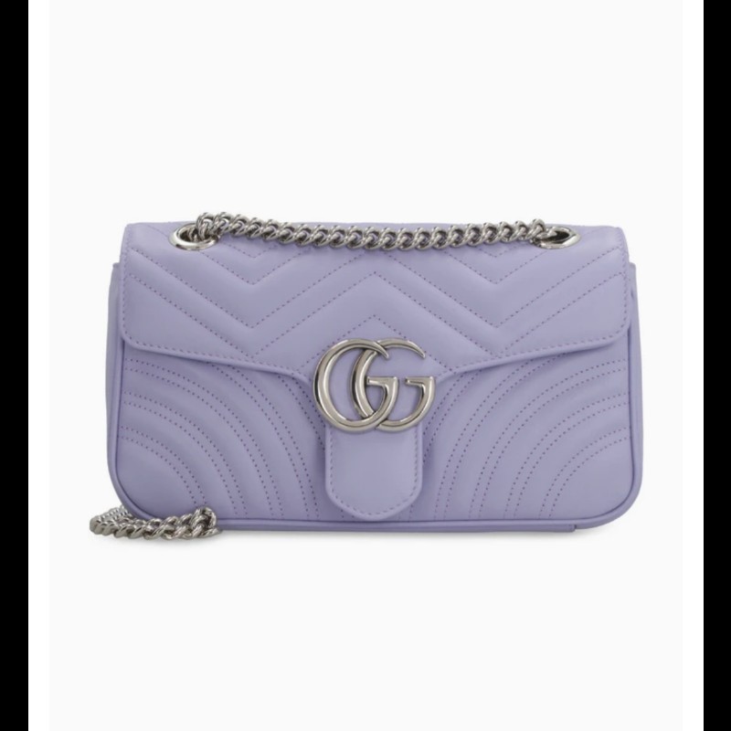 Gucci 新款 GG Marmont Sorbet雪酪粉紫色-1