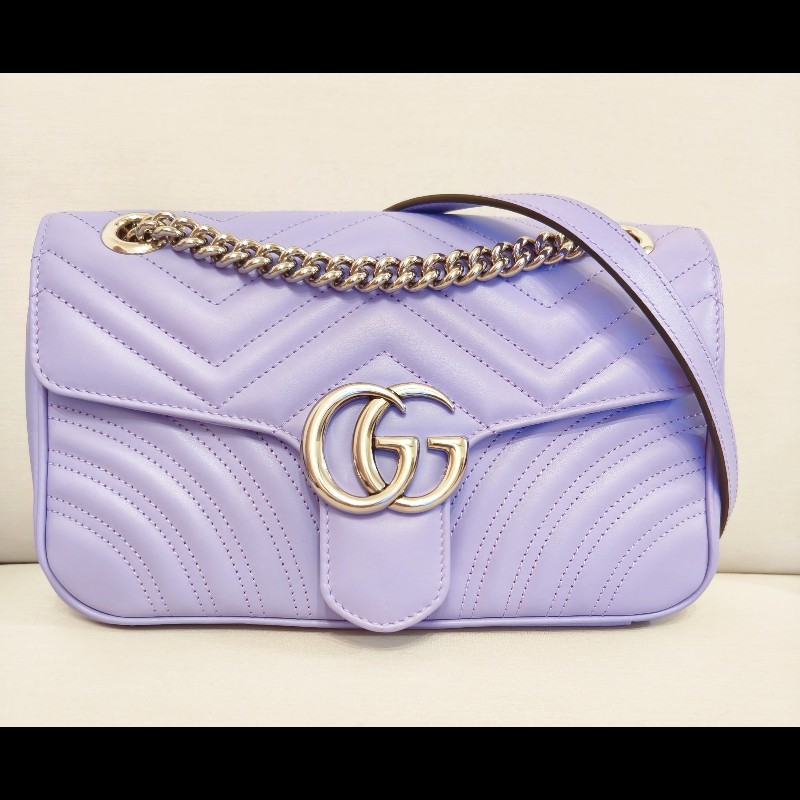 Gucci 新款 GG Marmont Sorbet雪酪粉紫色-7