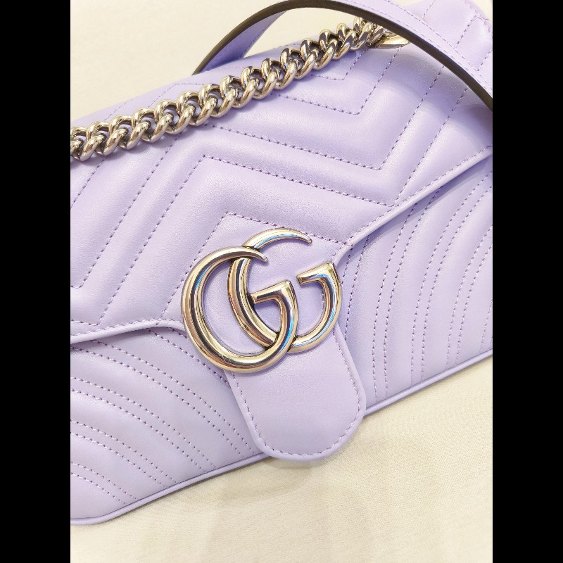 Gucci 新款 GG Marmont Sorbet雪酪粉紫色-8