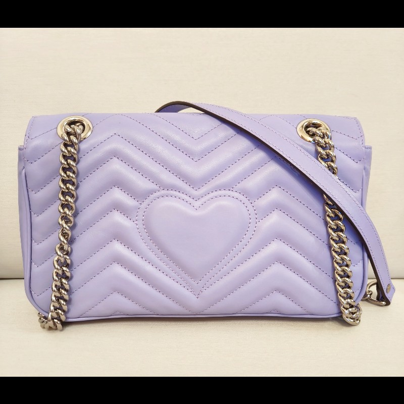 Gucci 新款 GG Marmont Sorbet雪酪粉紫色-10