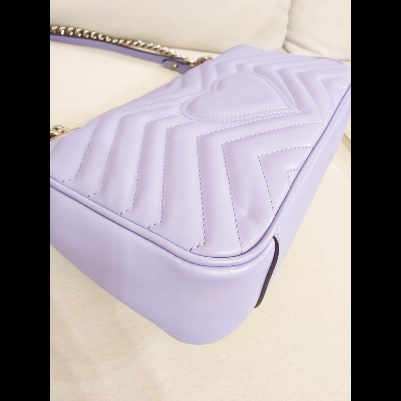 Gucci 新款 GG Marmont Sorbet雪酪粉紫色-14