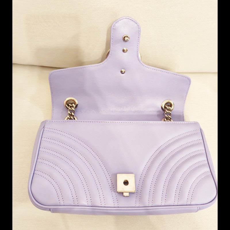 Gucci 新款 GG Marmont Sorbet雪酪粉紫色-17