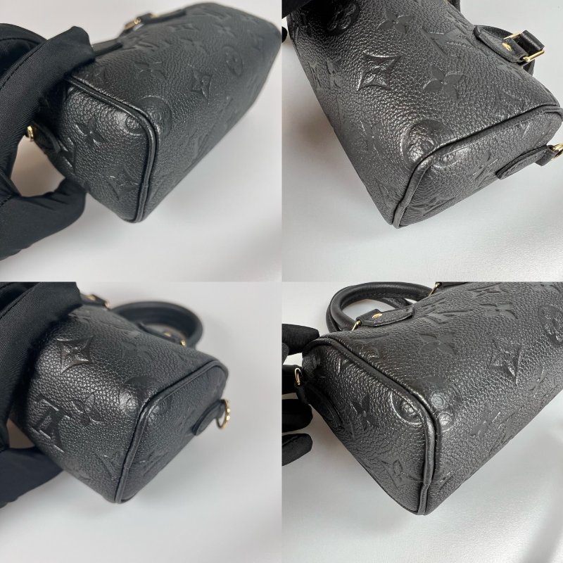 LV M82450/晶片款 黑皮革壓紋Nano Speedy包-14